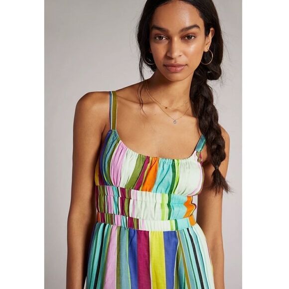 Anthropologie Hope For Flowers Striped Midi Dress - Picture 7 of 7